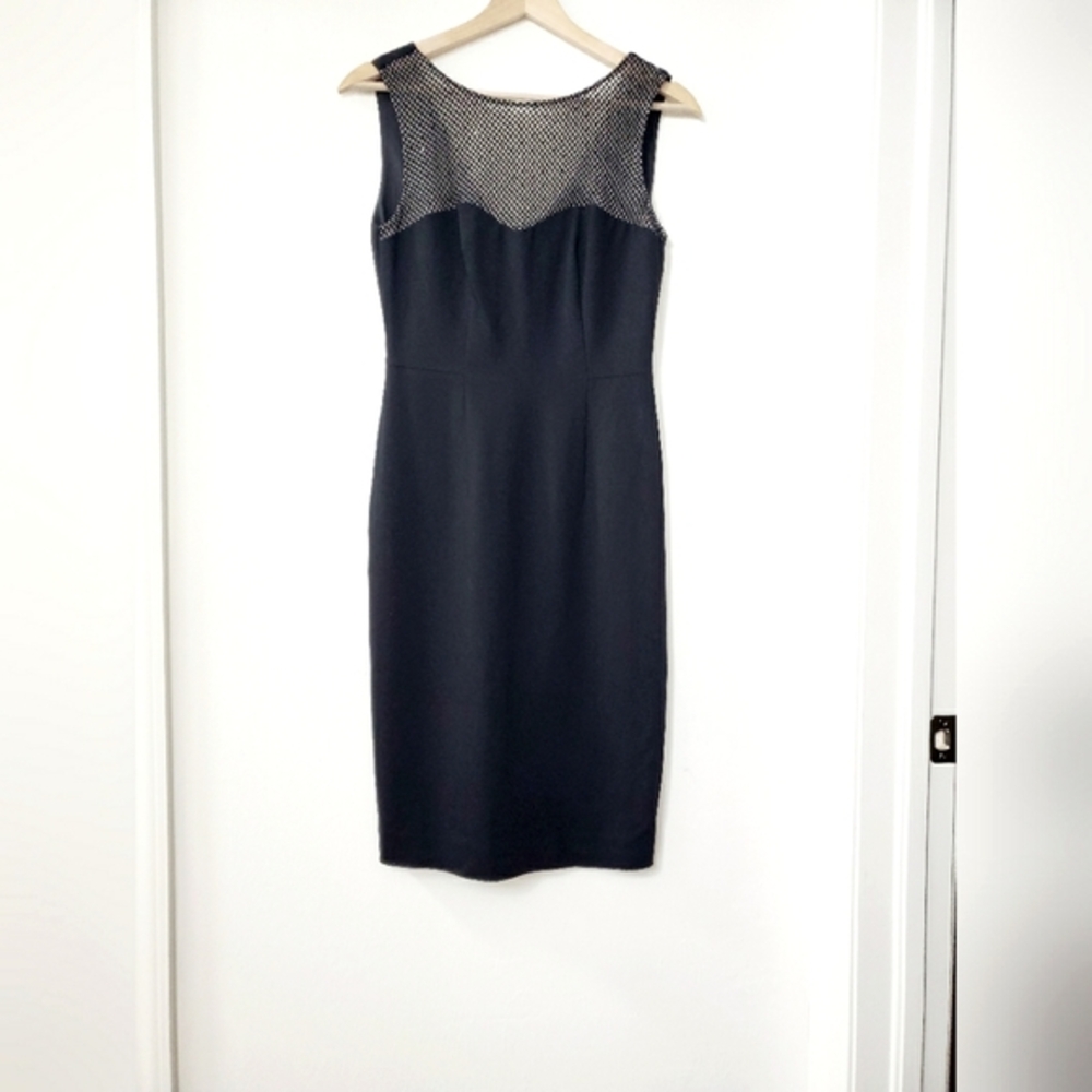 Auth L'AGENCE FOR INTERMIX Black W/Crystal Embellished Top Dress